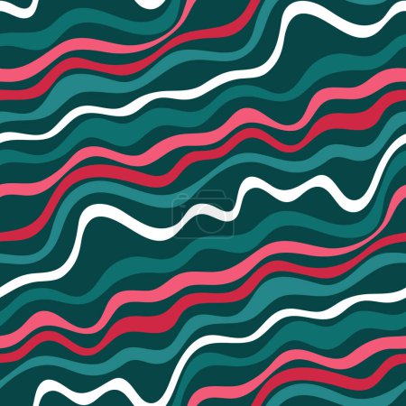 Illustration for Abstract seamless pattern with colorful wavy lines - Royalty Free Image