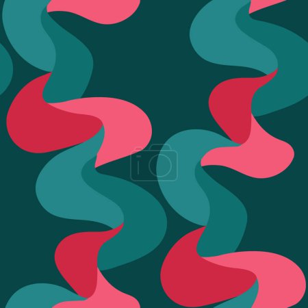 Illustration for Abstract colorful seamless pattern with wavy shapes - Royalty Free Image