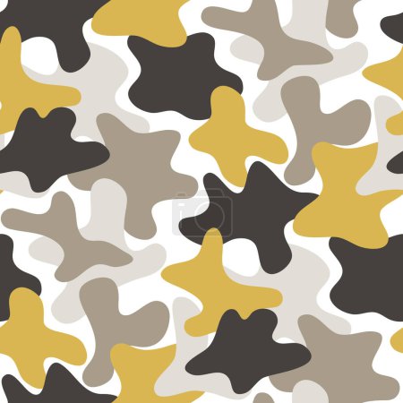 Illustration for Seamess camouflage vector pattern with abstract wavy shapes - Royalty Free Image