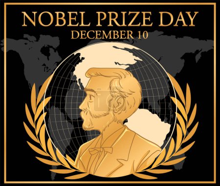 Illustration for Nobel prize day poster design illustration - Royalty Free Image