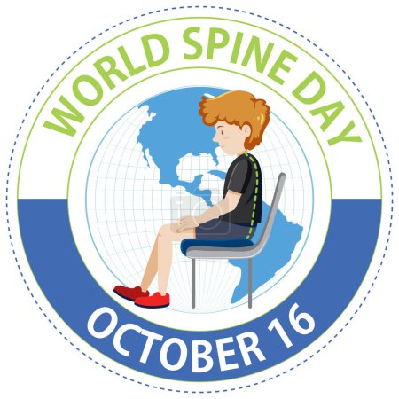 Téléchargez les illustrations : World Spine Day Banner Design illustration - en licence libre de droit