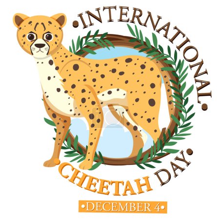 Illustration for International cheetah day poster template illustration - Royalty Free Image
