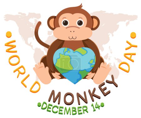 Téléchargez les illustrations : Illustration de conception d'affiche Journée mondiale du singe - en licence libre de droit