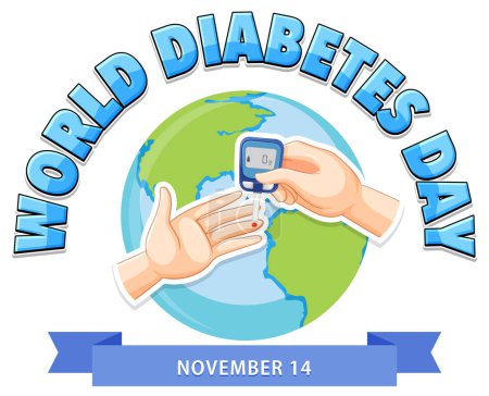 Téléchargez les illustrations : Illustration de conception d'affiche Journée mondiale du diabète - en licence libre de droit