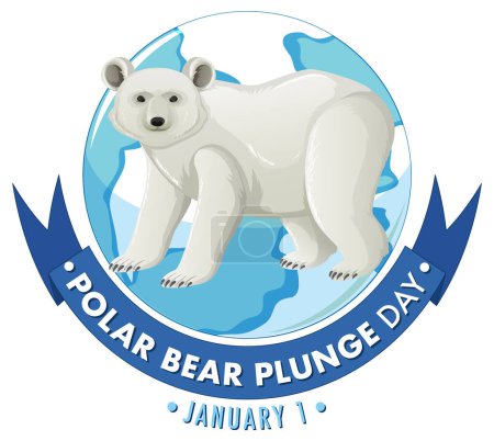  Ilustracja styczniowej ikony niedźwiedzia polarnego