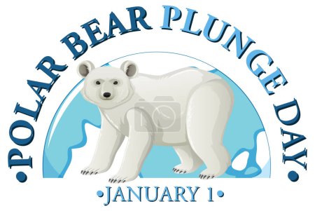  Polar Bear Plunge Day January icon  illustration