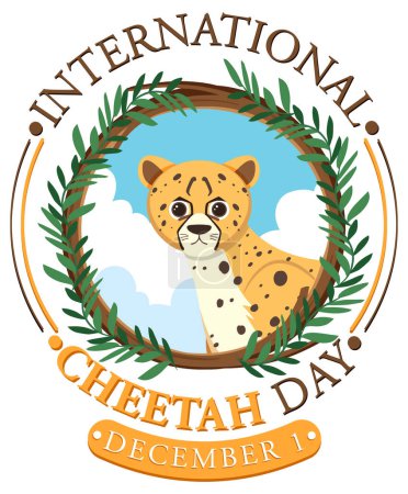 Illustration for International cheetah day poster template illustration - Royalty Free Image