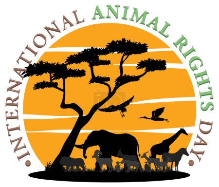 Téléchargez les illustrations : Illustration de conception de bannière Journée internationale des droits des animaux - en licence libre de droit