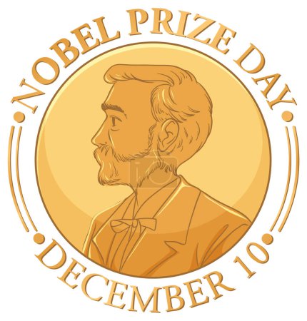 Illustration for Nobel Prize Day Banner Design illustration - Royalty Free Image