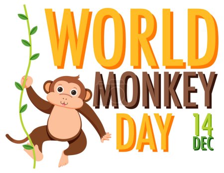Ilustración de Día Mundial del mono diseño de póster ilustración - Imagen libre de derechos