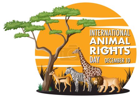 International Animal Rights Day banner design illustration