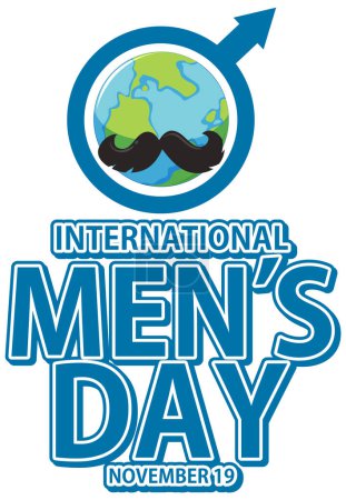 Ilustración de Día internacional de los hombres para la ilustración de diseño de carteles o pancartas - Imagen libre de derechos