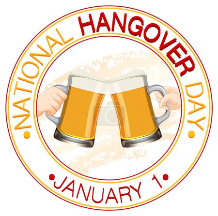 Illustration for National Hangover Day Banner Design illustration - Royalty Free Image