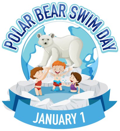 Téléchargez les illustrations : Illustration de l'icône du jour du plongeon ours polaire - en licence libre de droit