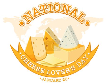 National cheese lovers day icon illustration