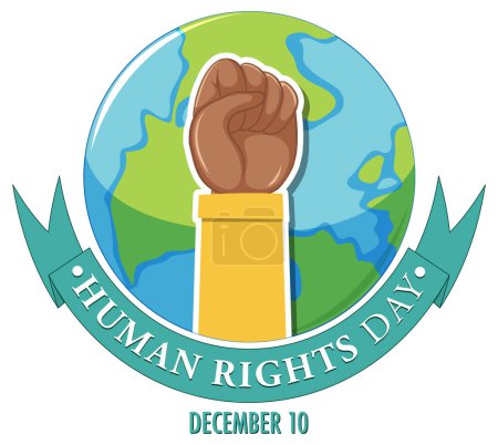 Illustration for World Human Rights Day Poster Design illustration - Royalty Free Image