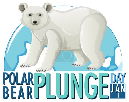 Illustration for Polar Bear Plunge Day January icon  illustration - Royalty Free Image