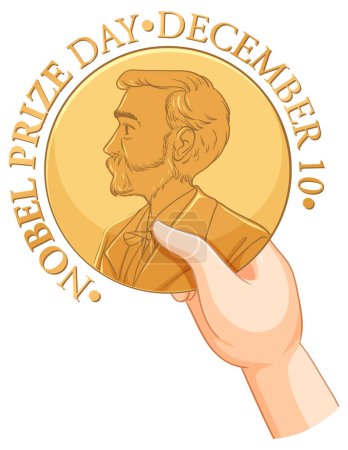 Ilustración del diseño de banners del día del Premio Nobel