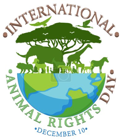 Téléchargez les illustrations : Illustration de conception de bannière Journée internationale des droits des animaux - en licence libre de droit