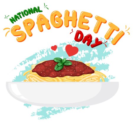 Téléchargez les illustrations : Illustration de conception de bannière de la Journée nationale des spaghettis - en licence libre de droit