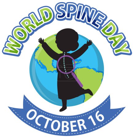 Téléchargez les illustrations : World Spine Day Banner Design illustration - en licence libre de droit