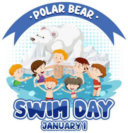 Téléchargez les illustrations : Illustration de l'icône du jour du plongeon ours polaire - en licence libre de droit
