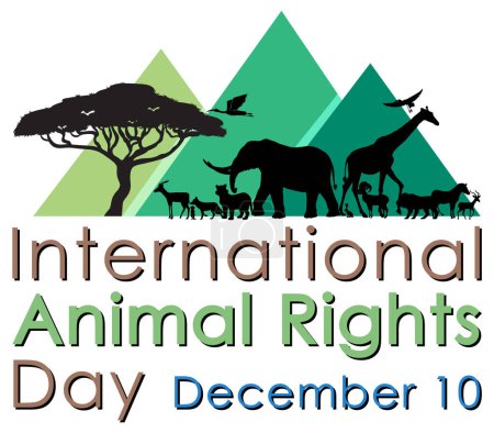 Illustration for International Animal Rights Day banner design illustration - Royalty Free Image