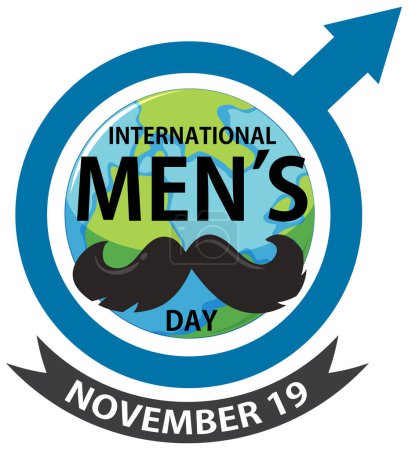 Ilustración de Día internacional de los hombres para la ilustración de diseño de carteles o pancartas - Imagen libre de derechos