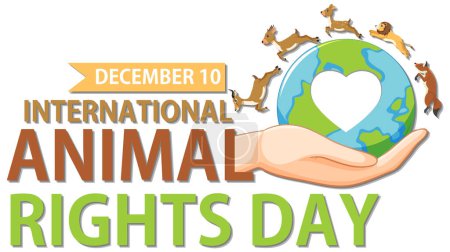 Illustration for International Animal Rights Day Banner illustration - Royalty Free Image
