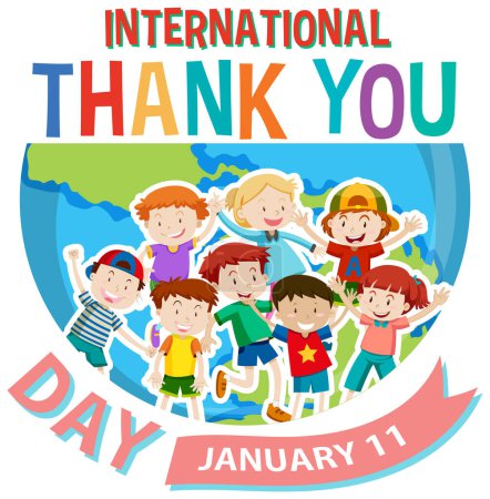 Illustration for International Thank You Day Banner Design illustration - Royalty Free Image