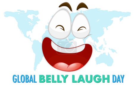 Ilustración de Día de la risa del vientre global logotipo banner ilustración - Imagen libre de derechos