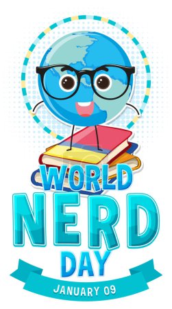 Illustration for World nerd day banner design illustration - Royalty Free Image