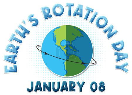 Illustration for Happy earths rotation day banner design illustration - Royalty Free Image