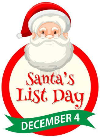 Illustration for Santa's list day text banner design  illustration - Royalty Free Image