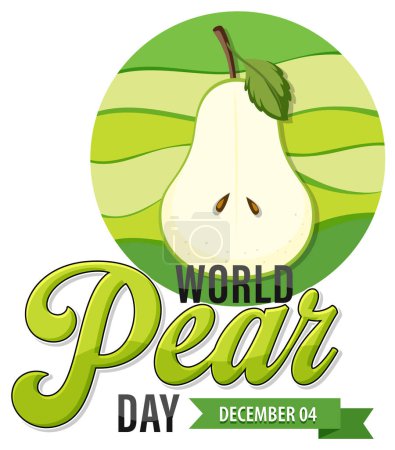 Illustration for World pear day text for banner or poster design illustration - Royalty Free Image