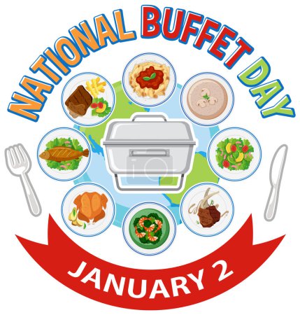 Téléchargez les illustrations : Illustration du design de la bannière de la Journée nationale du buffet - en licence libre de droit