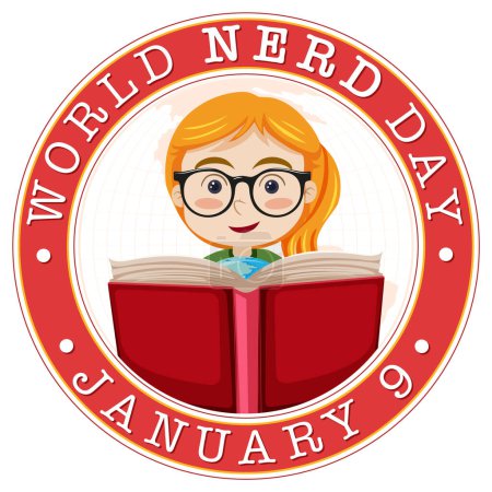 Ilustración de Ilustración del diseño del estandarte del Día Mundial del Nerd - Imagen libre de derechos