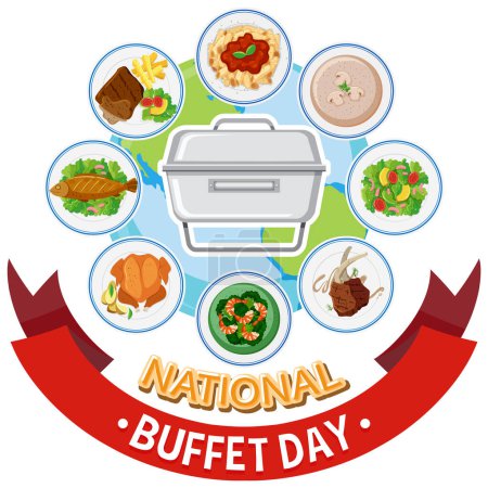 Téléchargez les illustrations : Illustration du design de la bannière de la Journée nationale du buffet - en licence libre de droit