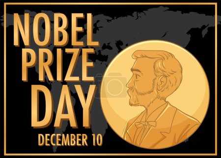Illustration for Nobel prize day poster design illustration - Royalty Free Image