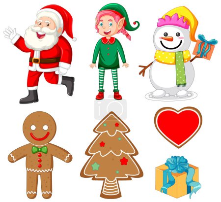 Illustration for Set of Christmas elements and objects illustration - Royalty Free Image