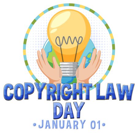 Illustration for Copyright law day banner design illustration - Royalty Free Image