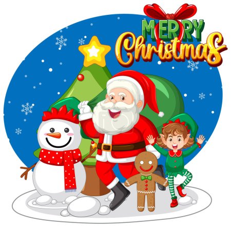Illustration for Cute Christmas characters icon isolated illustration - Royalty Free Image