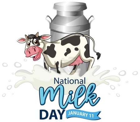 Téléchargez les illustrations : Journée nationale du lait illustration icône Janvier - en licence libre de droit