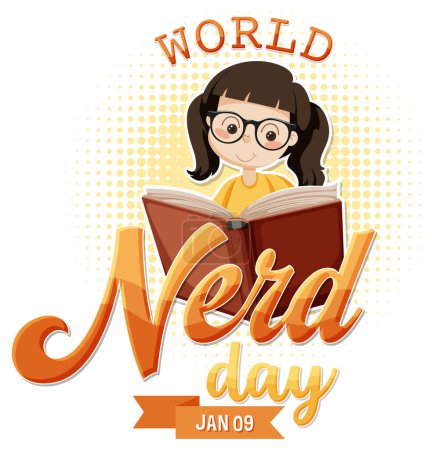 Illustration for World nerd day banner design illustration - Royalty Free Image