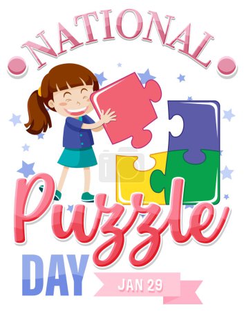 Ilustración de Día Nacional del Puzzle Ilustración de diseño de pancartas - Imagen libre de derechos