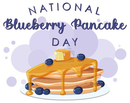 Illustration for National Blueberry Pancake Day Design illustration - Royalty Free Image
