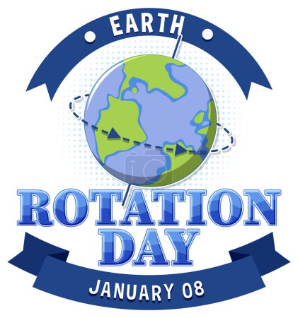 Illustration for Happy earths rotation day banner design illustration - Royalty Free Image