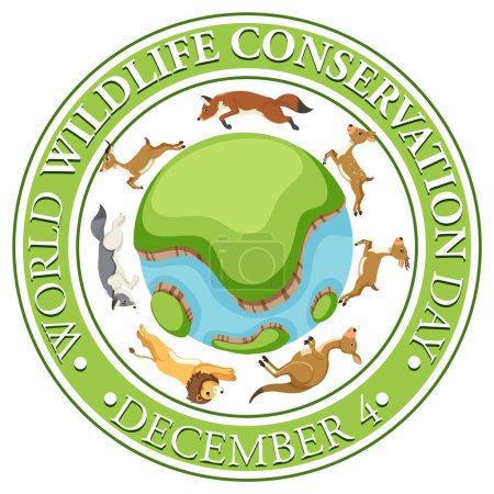 Ilustración de Día Mundial de la Conservación de la Vida Silvestre Plantilla ilustración - Imagen libre de derechos