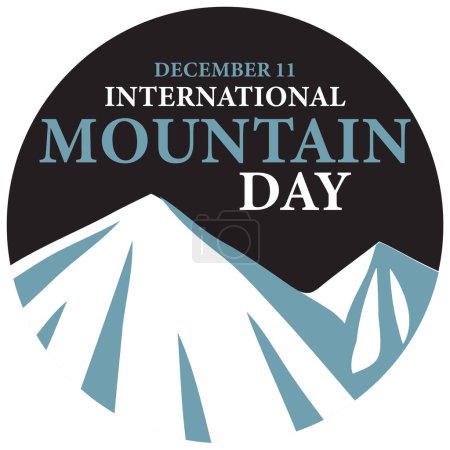 Ilustración de Texto del Día Internacional de la Montaña para ilustración de diseño de póster - Imagen libre de derechos