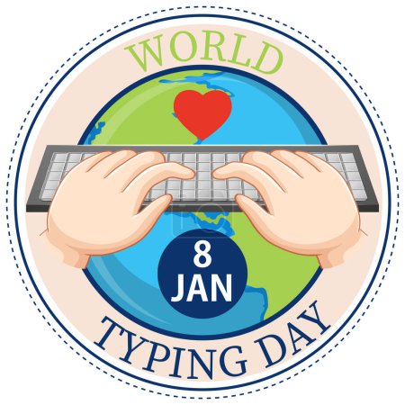 Illustration for World Typing Day Banner Design illustration - Royalty Free Image